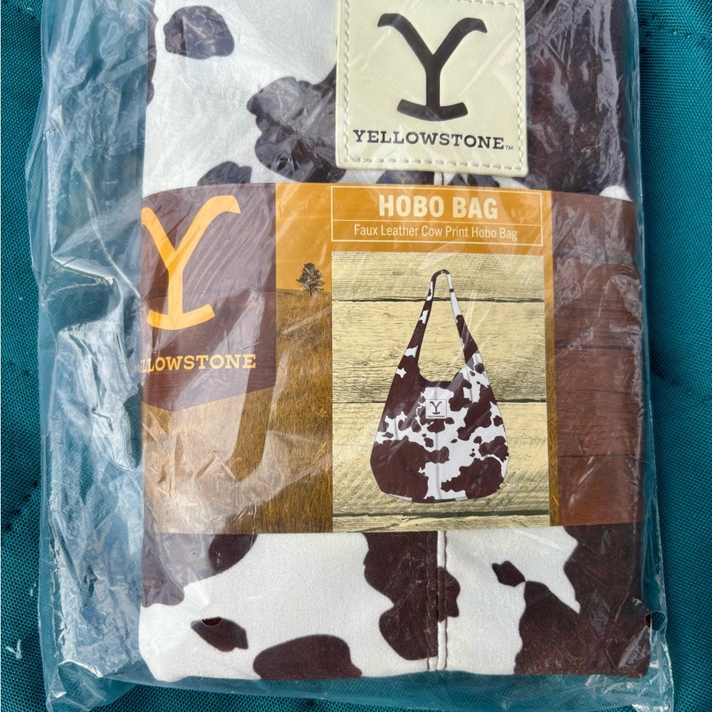 Yellowstone Faux Leather Cow Print Hobo Bag